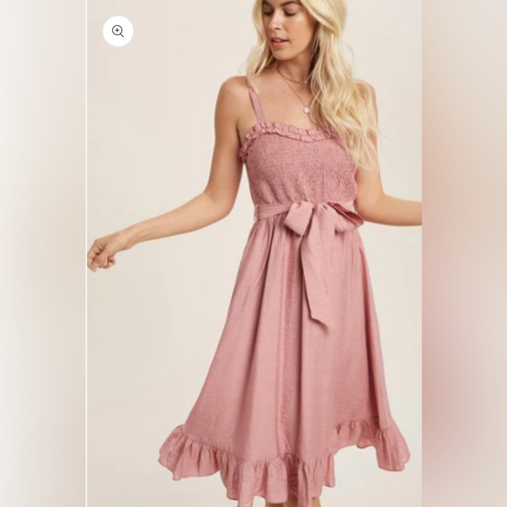 SWEETHEART RUFFLED MIDI DRESS SIZE S